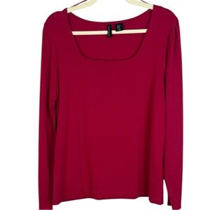 Cynthia Rowley Pima Cotton Modal Blend Vibrant Pink Extra Large Long Sleeve Top